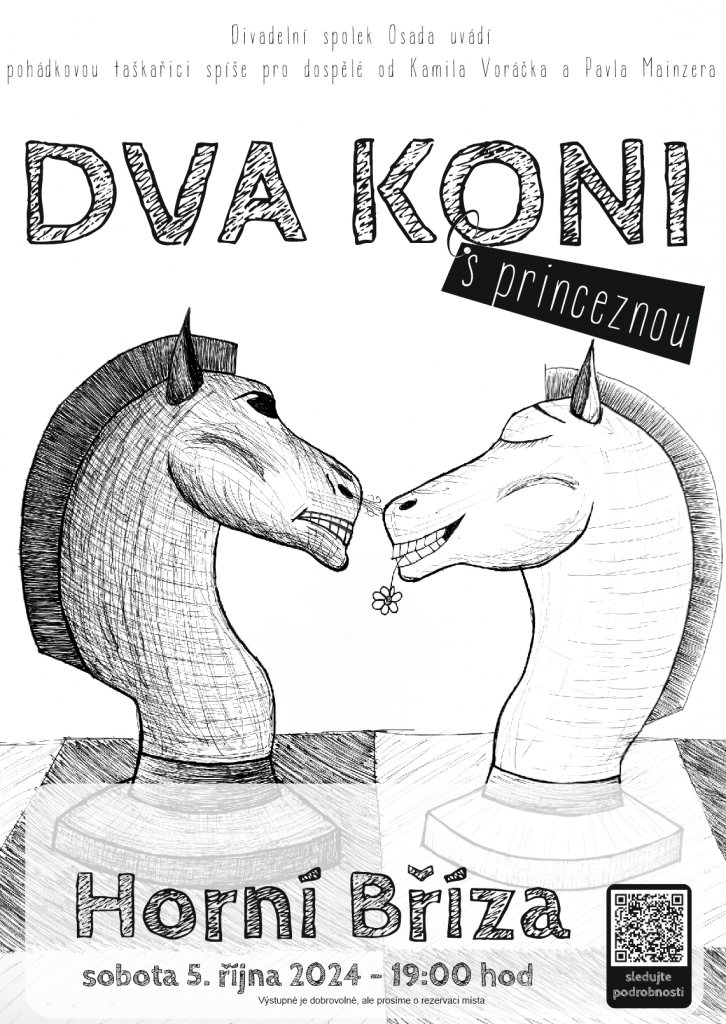 plakát na představení - Dva koni s princeznou